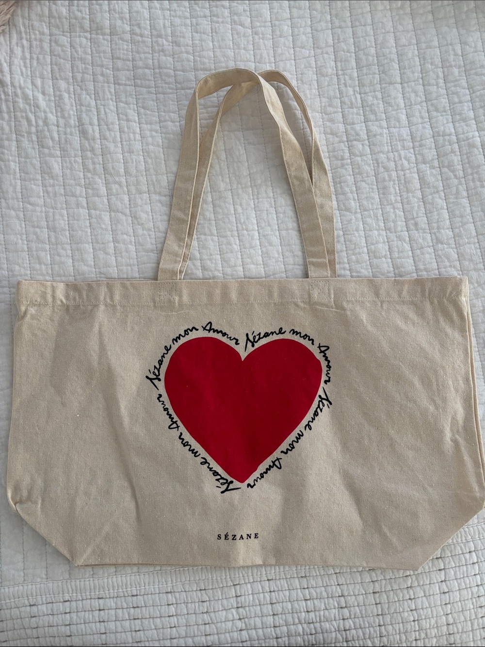 Sezane mon amour tote bag
